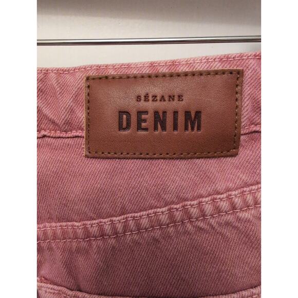 Sezane Brut Sexy Jeans Straight Leg Rose Pink Mid Rise Feminine Western Organic - Picture 5 of 5